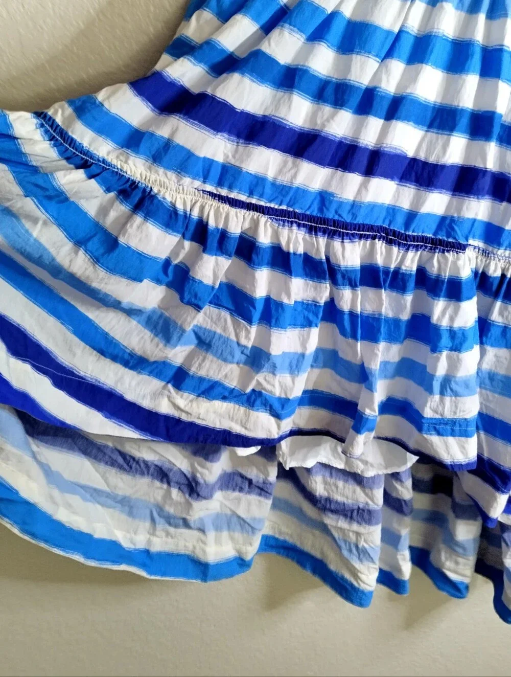 Anthropologie Maeve Striped A-Line Midi Hi Low Skirt Sz S